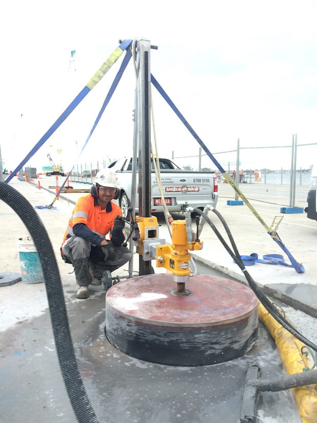 construction site with core drilling job