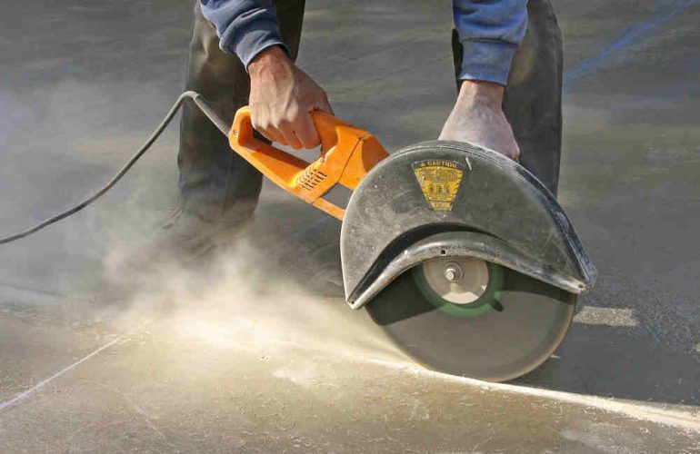 dust from cutting concrete