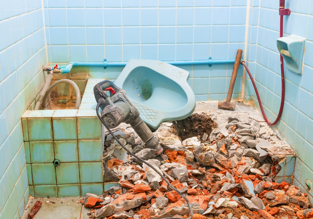 How Cut Toilet Drain Through Concrete Slab sledgehammer